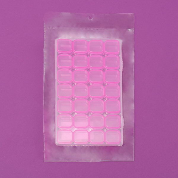 Органайзер для декора, 7 блоков, 4 ячейки, 17.5 x 10.5 x 2.5 см, цвет розовый - фотография № 4