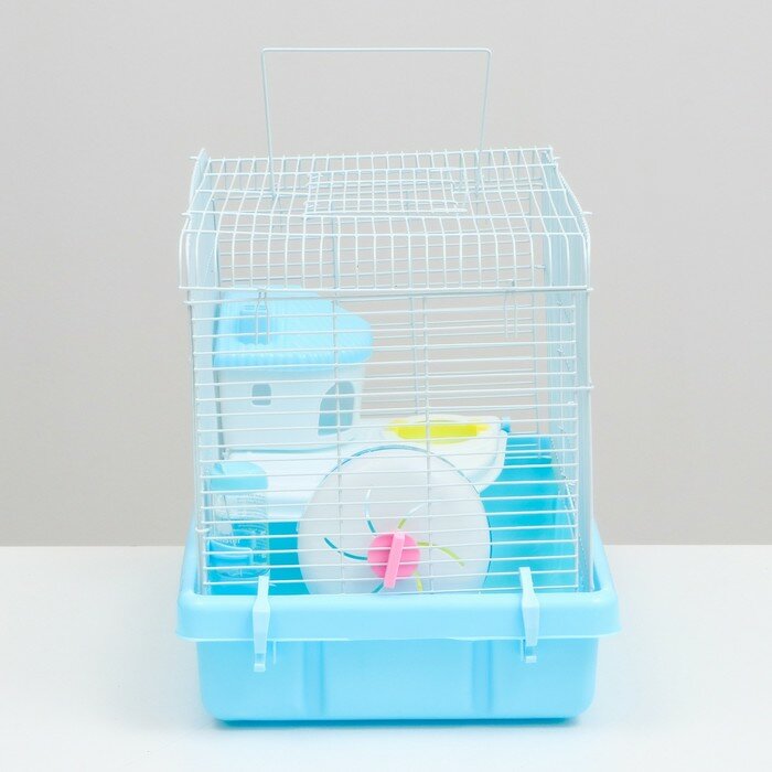 Клетка для грызунов Пижон, с наполнением, 44,5 х 31 х 36,5 см, голубая - фотография № 3