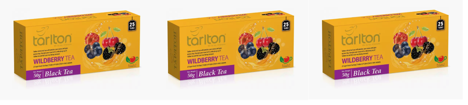 Tarlton Чай чёрный, "Wildberry", 25 пакетиков, 50 г - 3 шт. - фотография № 1