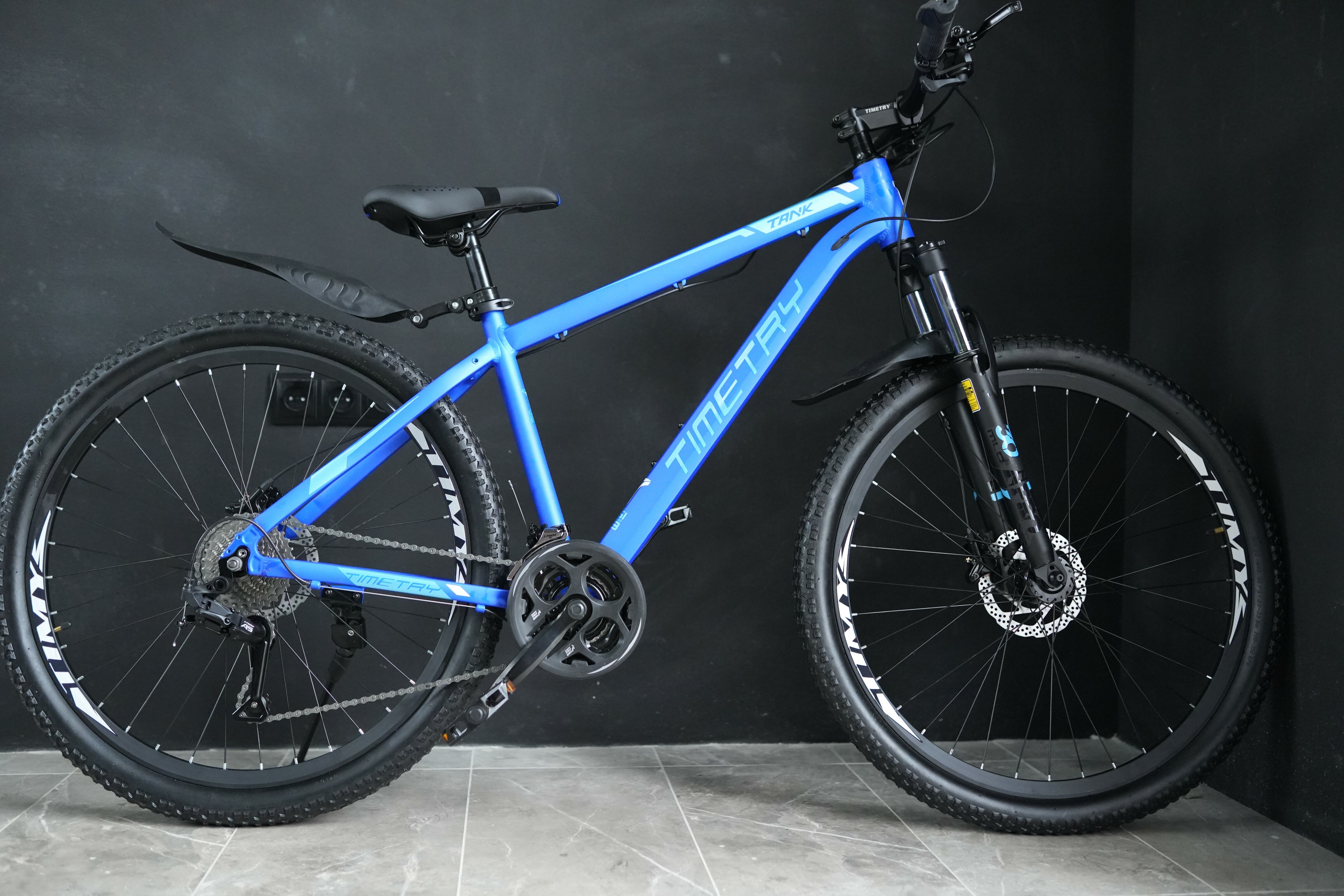Велосипед горный Time Try TTF014 27.5" Гидравлические тормоза Алюминиевая рама Вилка с блокировкой Спортивный, синий модель 2024