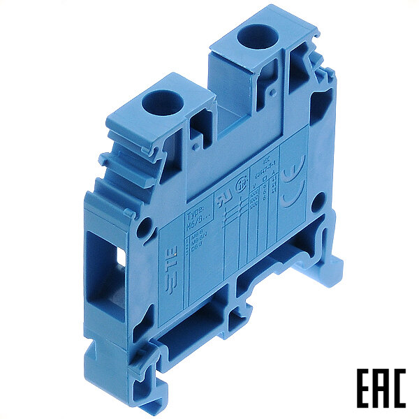 Клемма M6/8. N винтовая 1SNA125118R1300 синяя 6мм2 41А 800В ширина 8мм (TE/АВВ) (5 шт. в комплекте)