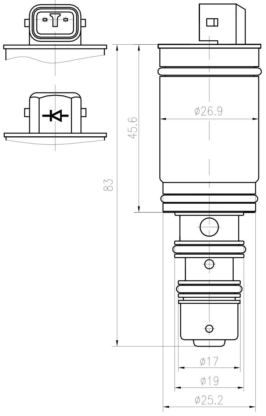 Клапан регулирующий компрессора кондиционера для автомобилей Mercedes-Benz ML (W164) (05-) (с диодом) LCCV 1502 LUZAR
