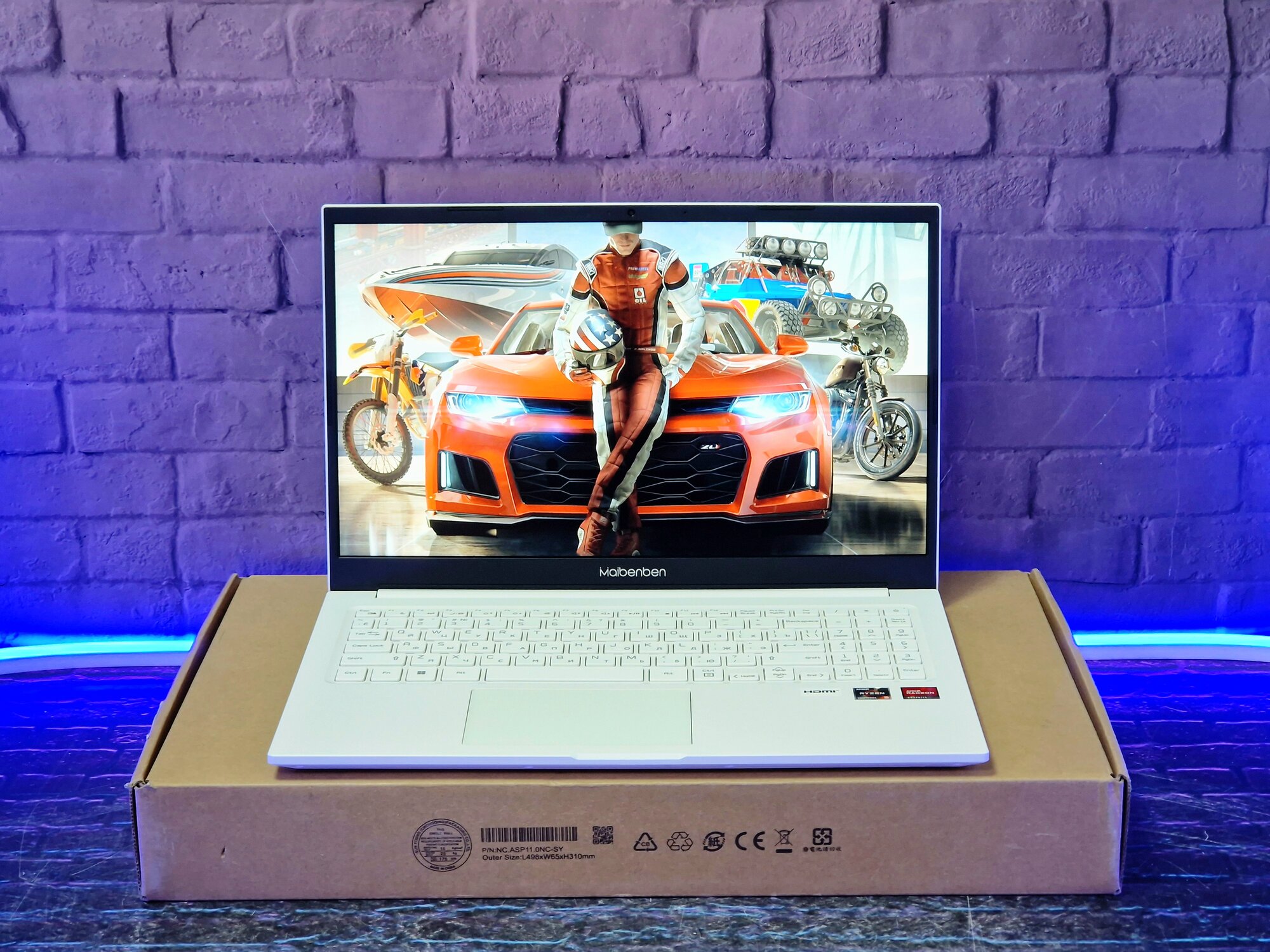 15.6" Ноутбук Maibenben M555, IPS FullHD, Ryzen 5 5500U, DDR4 16 Гб, SSD 512 Гб, Radeon Graphics, Win10Home, белый