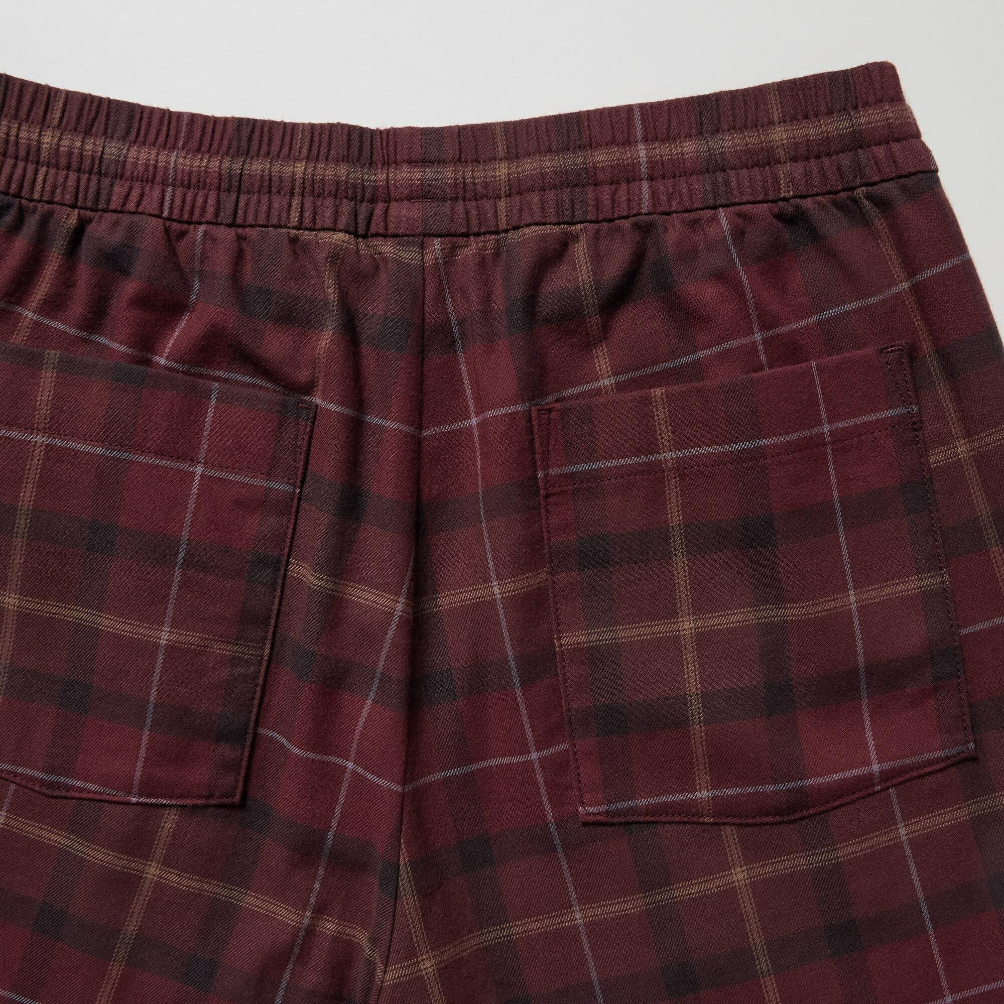 Узорчатые легкие фланелевые брюки длиной 7/8, Красный, M - фотография № 4
