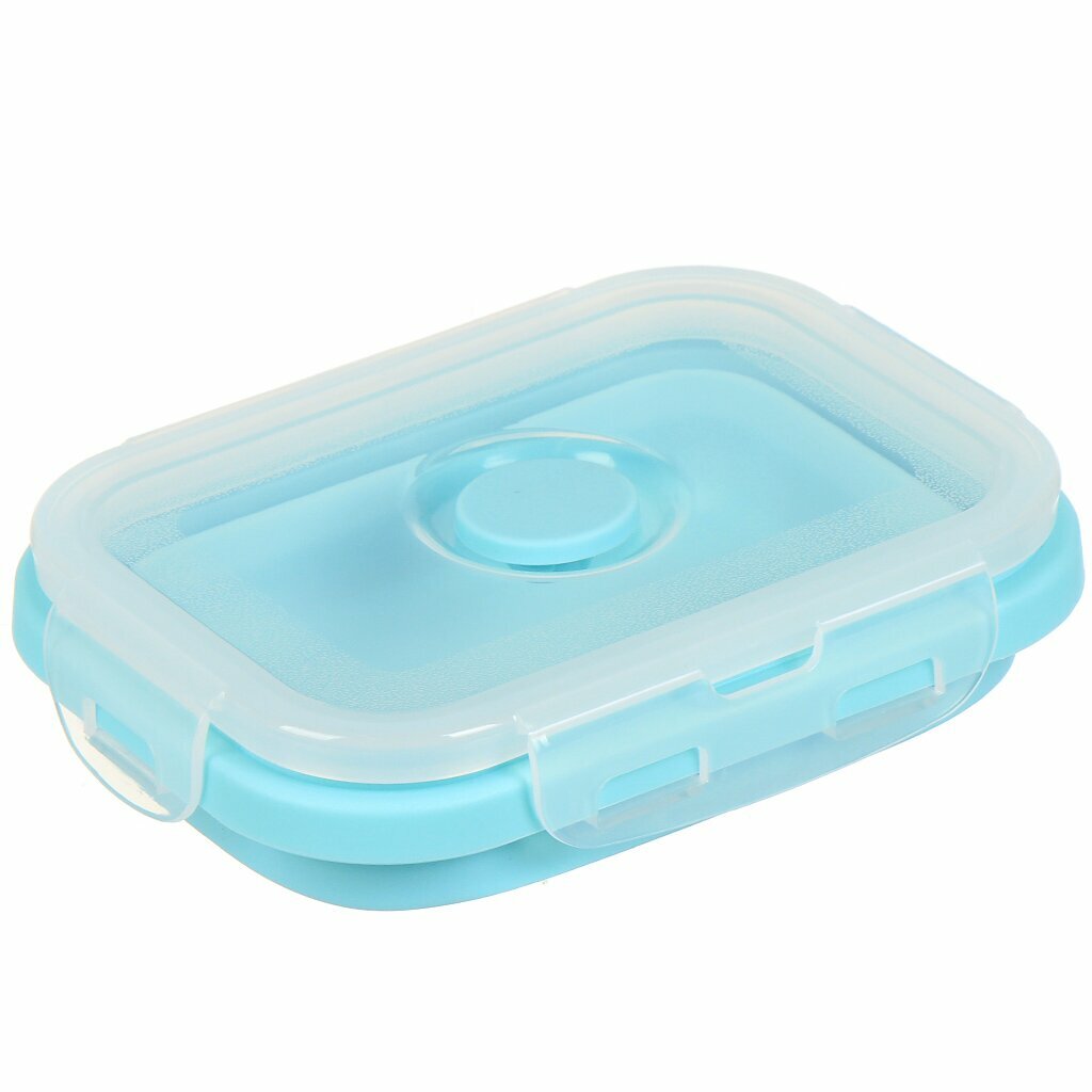 Контейнер пищевой пластик, 0.35 л, голубой, складной, Y4-6486 - фотография № 2