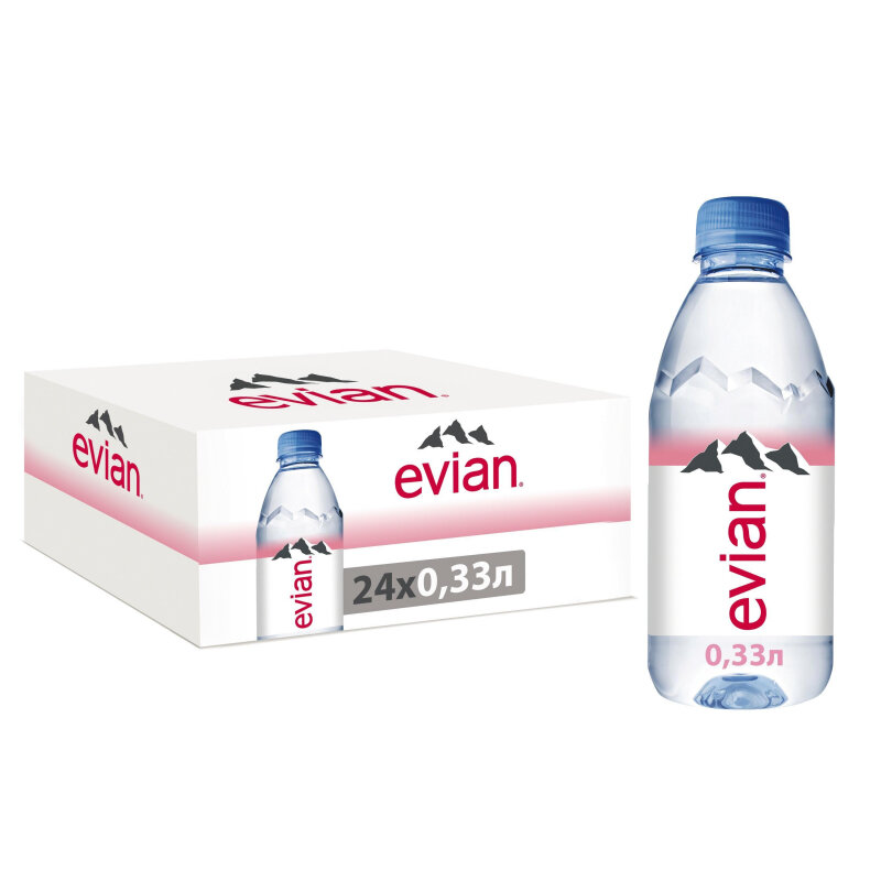 Вода минеральная Evian ПЭТ 0,33л негаз. 24шт/уп - фотография № 4