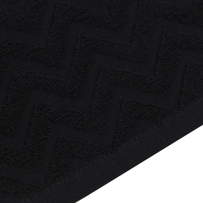 Полотенце махровое LoveLife Zig-Zag, 30х60 см, цвет чёрный, 100% хл, 450 гр/м2 - фотография № 3