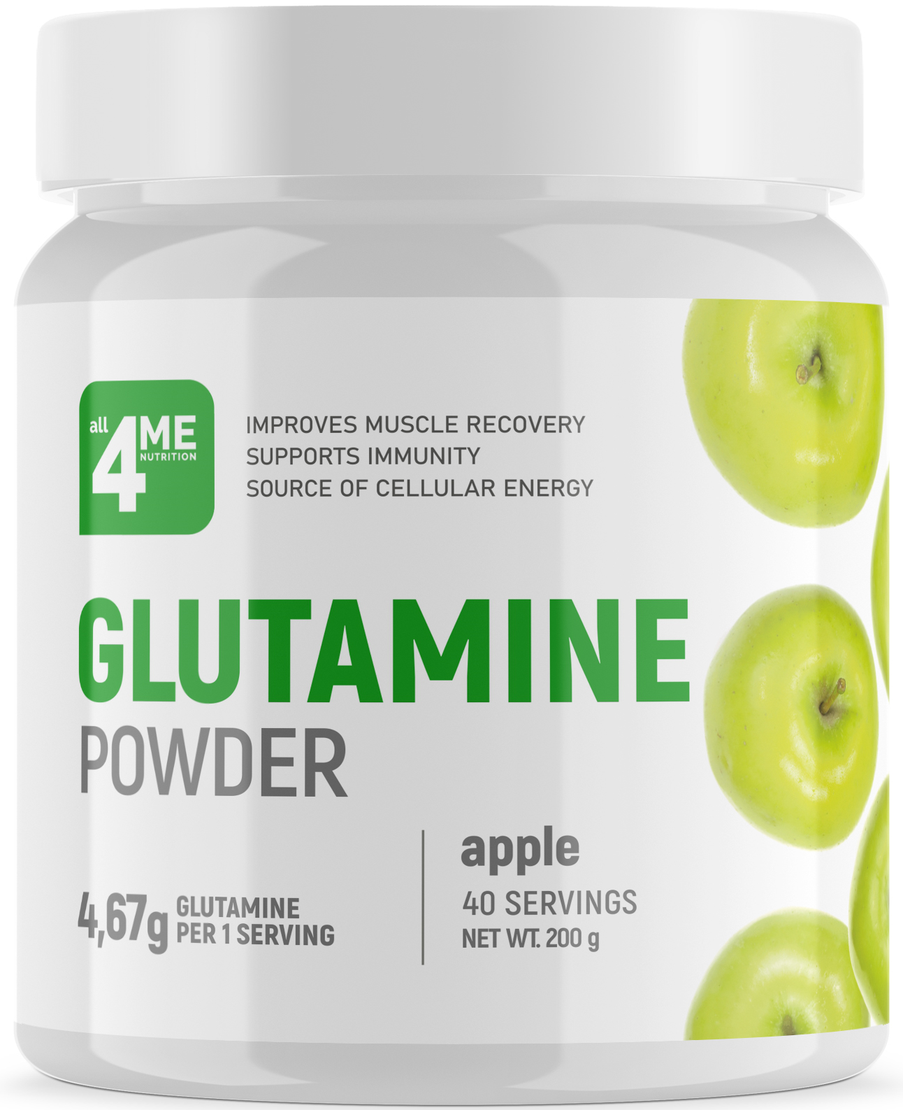 all4me glutamine 200 г яблоко