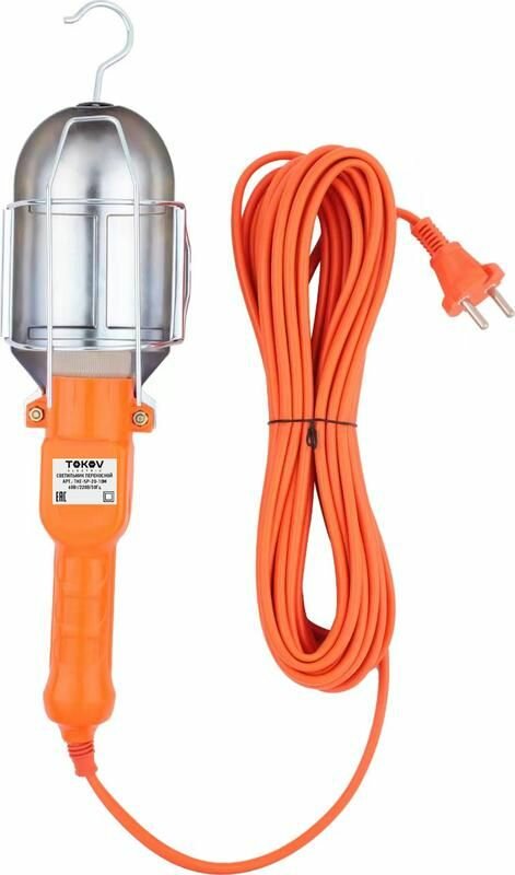 фото Светильник переносной с выключателем 60Вт 220В ПВС 2х0.75 10м IP20 TOKOV ELECTRIC TKE-SP-20-10M