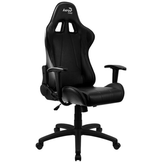Кресло геймерское AEROCOOL AC100 AIR All Black, черное, до 150 кг, ШxДxВ : 69x70x121-131 см, газлифт