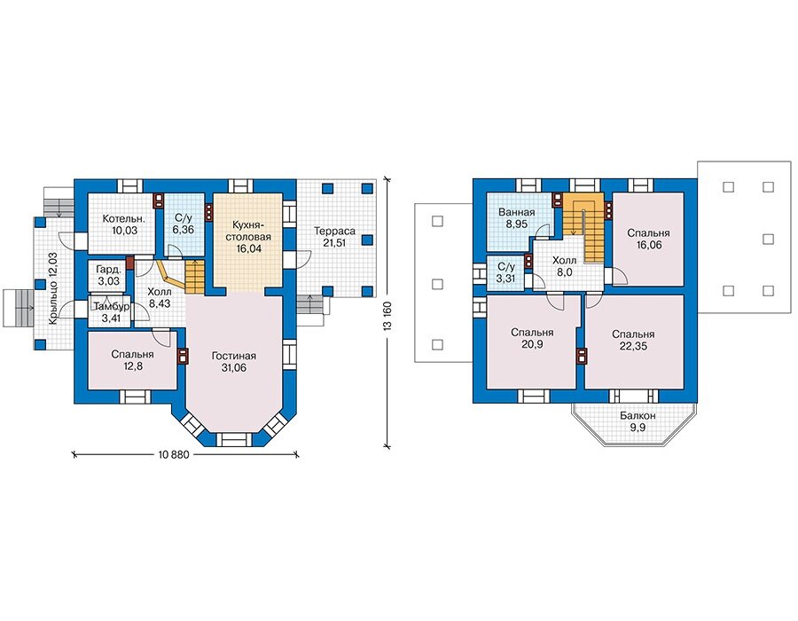 Проект дома Plans-64-40 (171 кв.м, газобетон) - фотография № 2