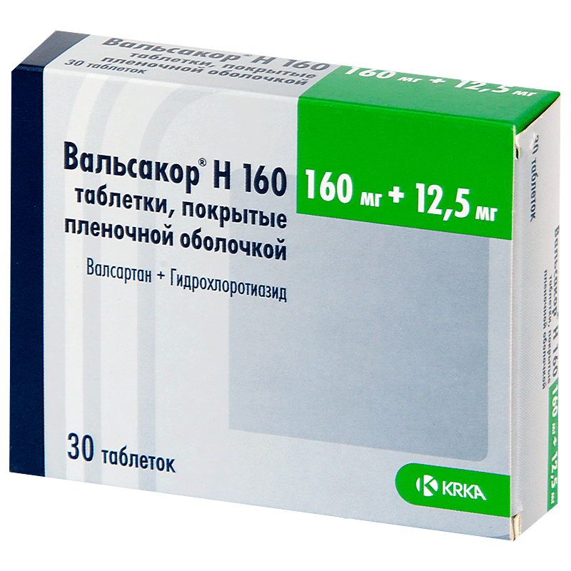 Вальсакор Н160 таб.п.п.о.160мг+12,5мг №30