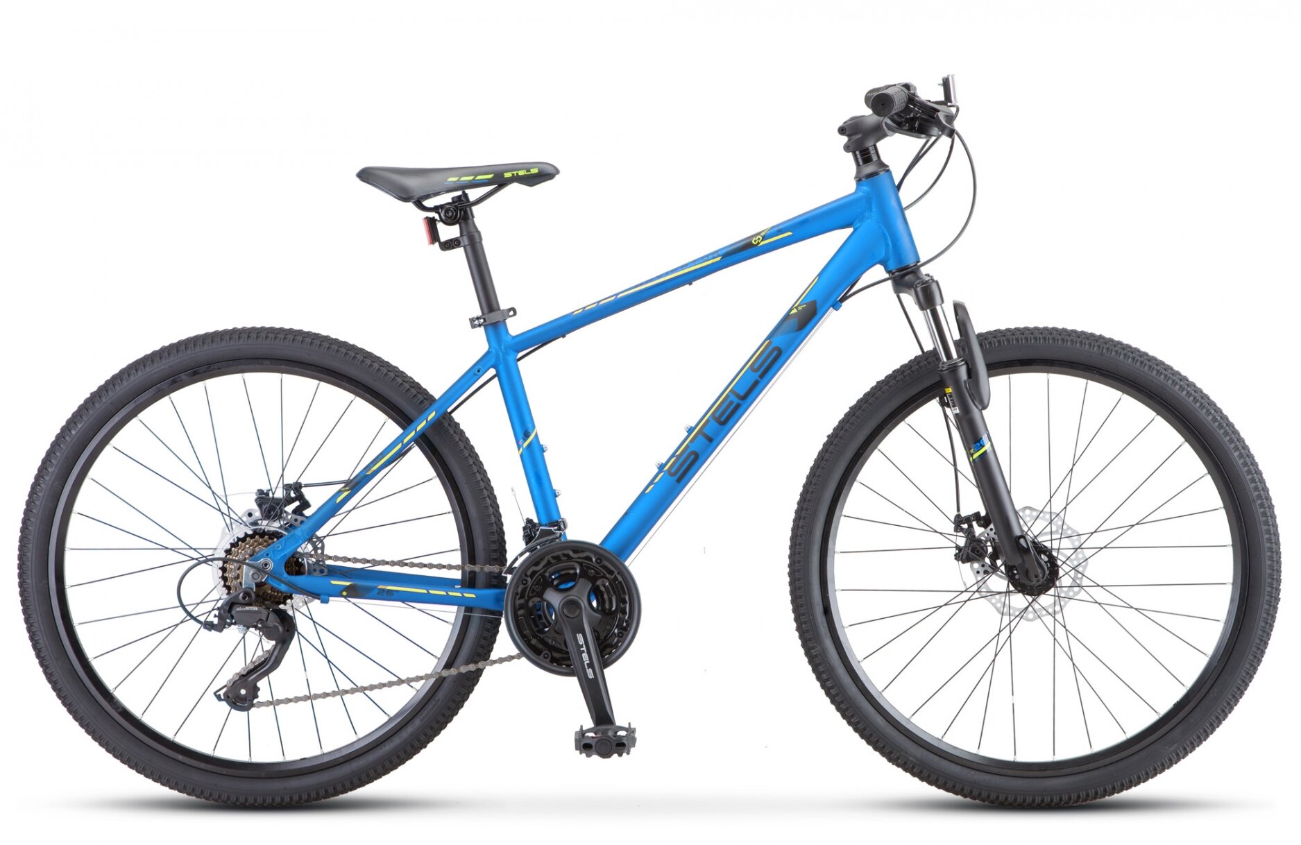 Горный (MTB) велосипед STELS Navigator 590 MD 26 K010 (2020) рама 16" Синий/салатовый