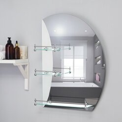 Зеркало, настенное, с пескоструйной графикой, с полочками, 50×70 см для дома
