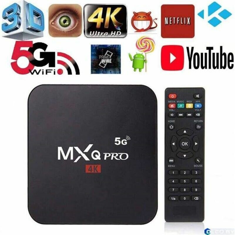 Приставка Smart TV Медиаплеер для телевизора ТВ ресивер "MXQ Pro" 4K 2.4G-5G TV Box Android TV - 1/8GB 2/16GB 4/64GB 8/128GB