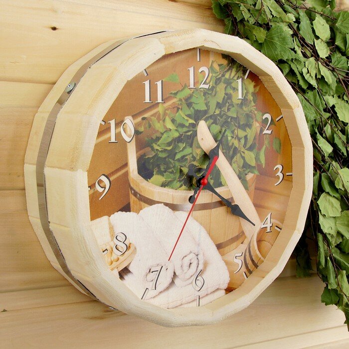 фото Часы банные бочонок "Банные штучки"