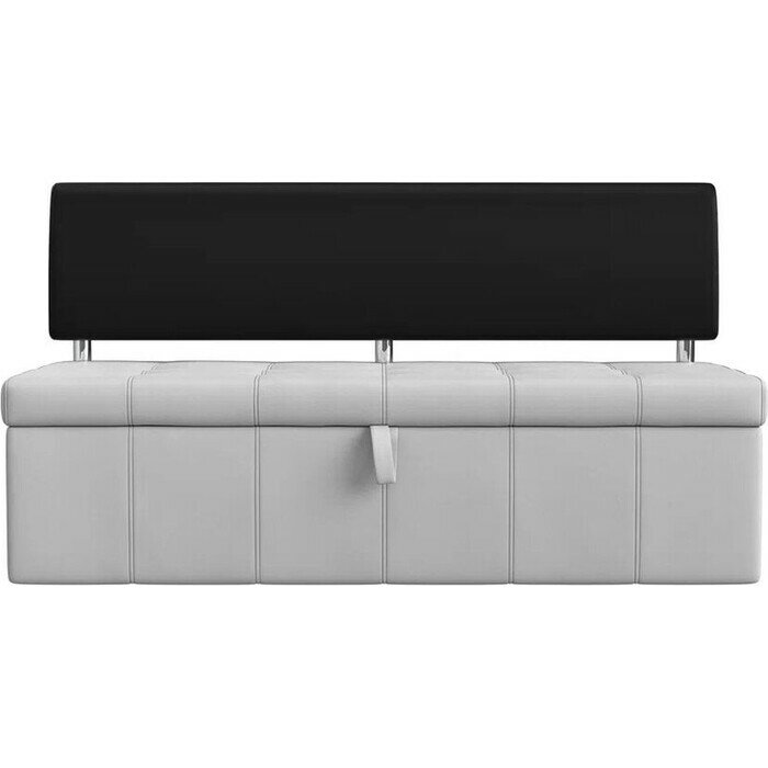 Кухонный прямой диван АртМебель Стоун эко кожа белый/черный - фотография № 4