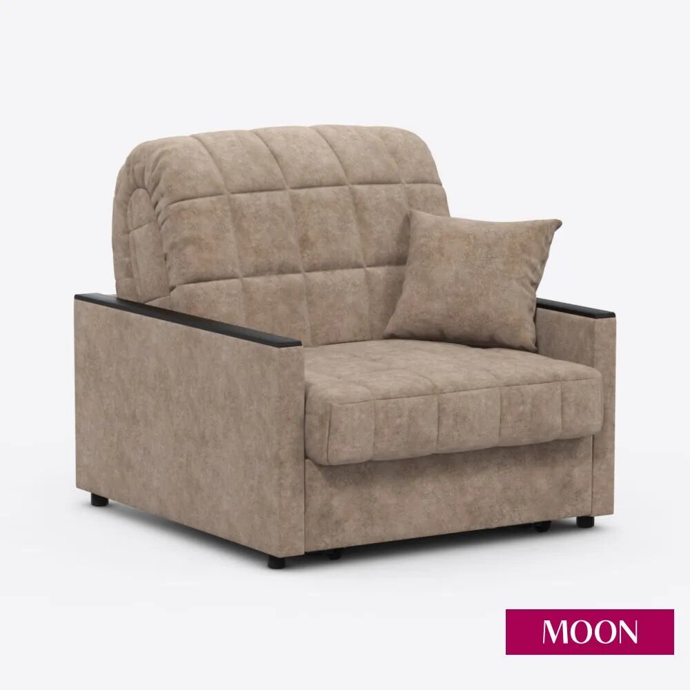 Кресло кровать для дома, темно бежевый, Аккордеон MOON FAMILY 134, 95х104х90 см. Эксклюзивная пена UniqFoam