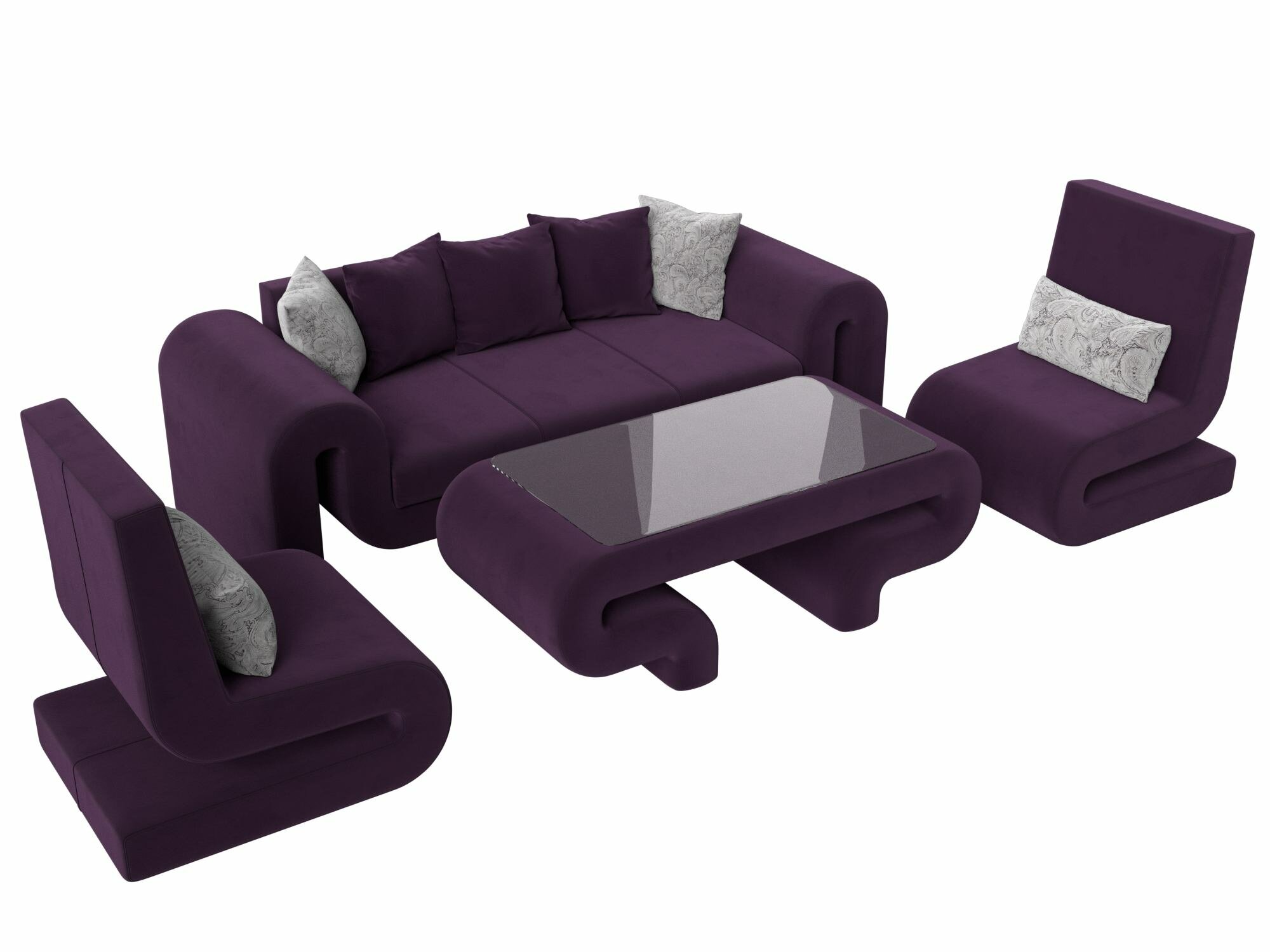 Набор Волна-2 (стол, диван, 2 кресла) - фотография № 4
