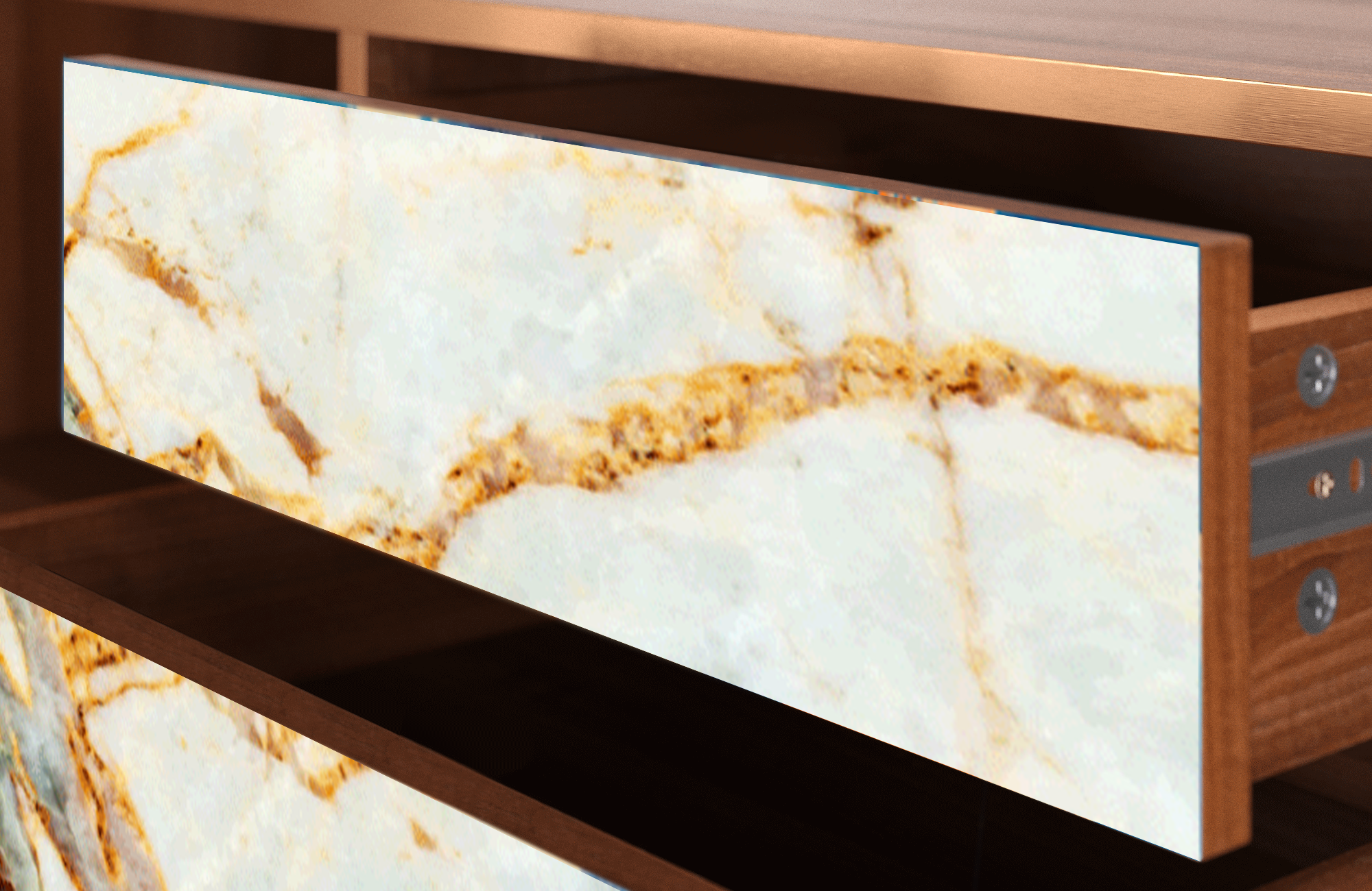 ТВ-Тумба - STORYZ - T4 Sandy Marble, 170 x 59 x 48 см, Орех - фотография № 5