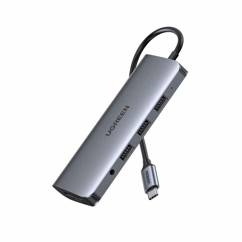 Разветвитель USB UGREEN 10 в 1, 3 x USB 3.0, HDMI, VGA, RJ45, SD/TF(80133)