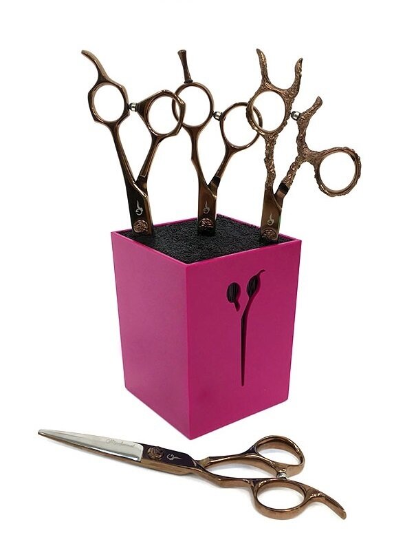 Gera Professional, Подставка для ножниц, для парикмахеров, 8х8х10см цвет розовый