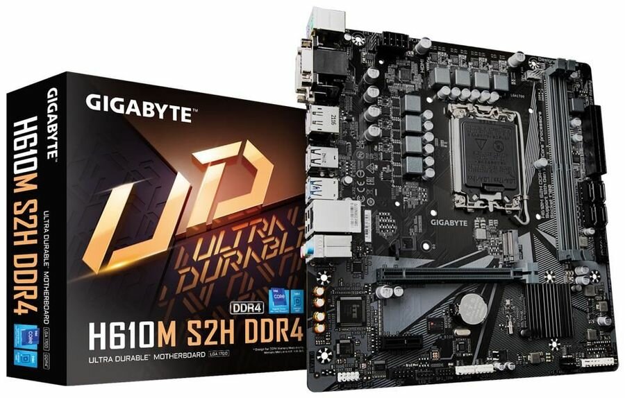 Материнская плата GIGABYTE H610 S1700 MATX H610M S2H DDR4 1.2