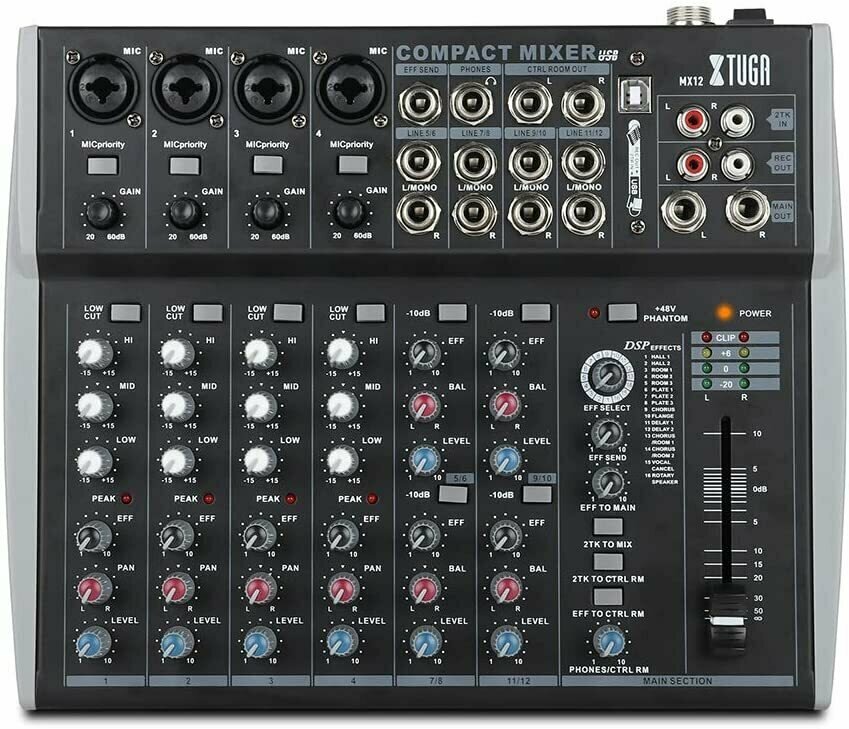 Professional Audio Mixer XTUGA MX12 12