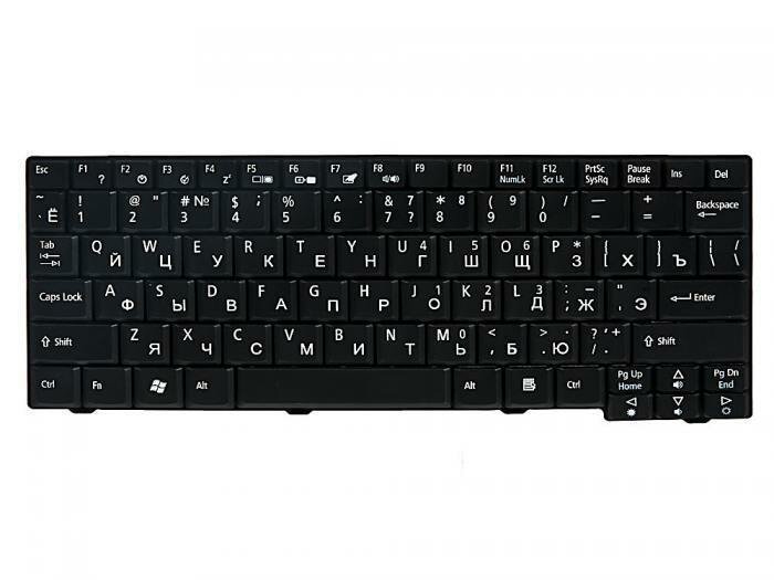 Клавиатура (keyboard) для ноутбука Acer для Aspire One, Packard bell, eMachines, KB.INT00.523