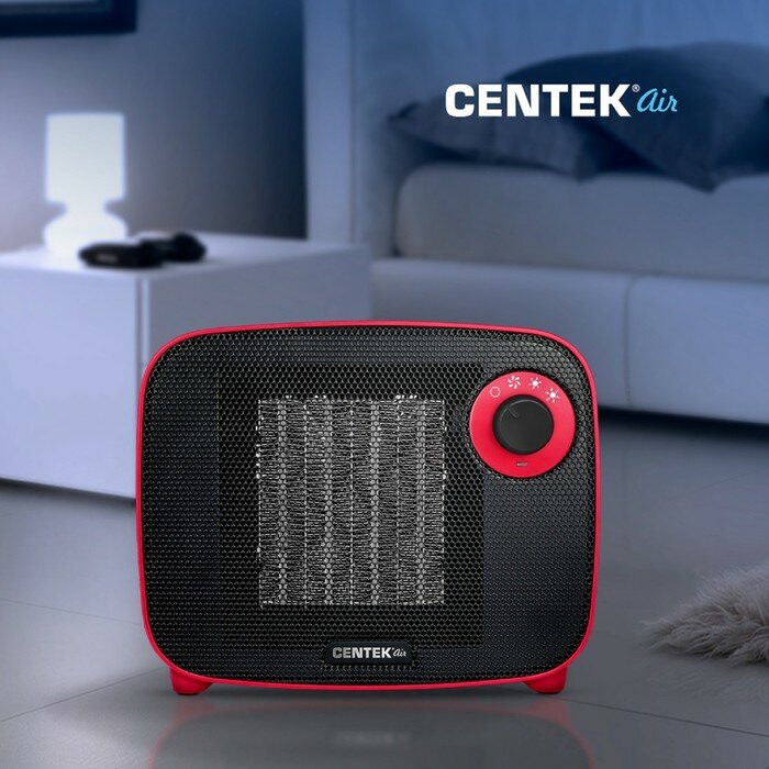 Тепловентилятор Centek CT-6022, керамический, настольный, 1500 Вт, 15 м2, красный - фотография № 9