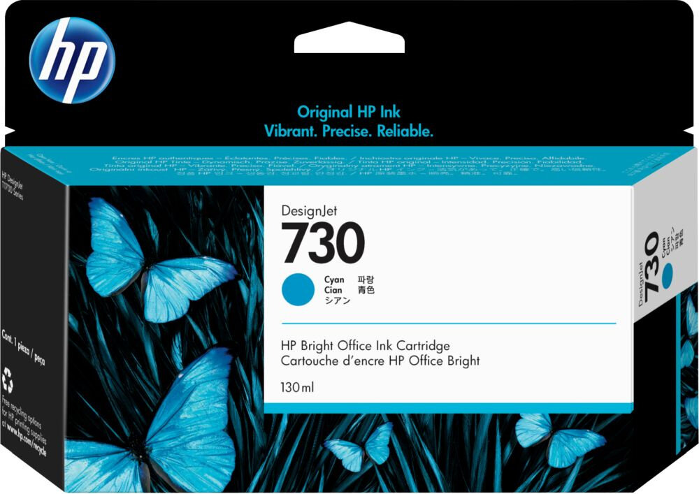 Картридж струйный HP 730 P2V62A cyan для HP DJ T1700 (130мл)