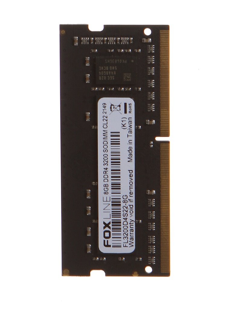 Модуль памяти Foxline DDR4 SO-DIMM 3200MHz PC-25600 CL22 - 8Gb FL3200D4S22-8G