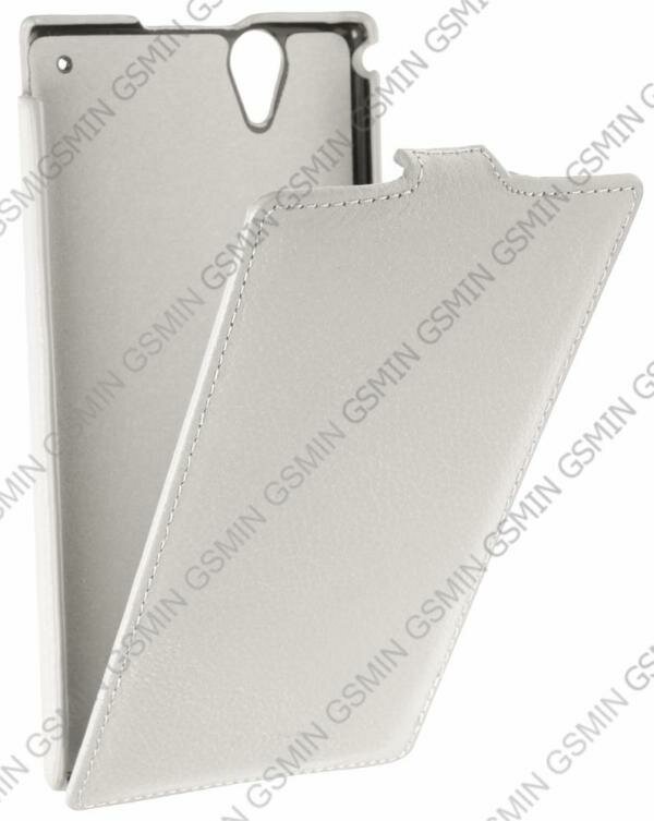 Кожаный чехол для Sony Xperia T2 Ultra dual Sipo Premium Leather Case - V-Series (Белый)