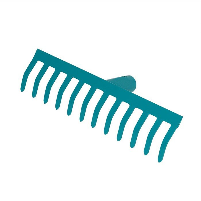 фото Грабли прямые, прямой зуб, 12 зубцов, металл, тулейка 28 мм, без черенка, микс