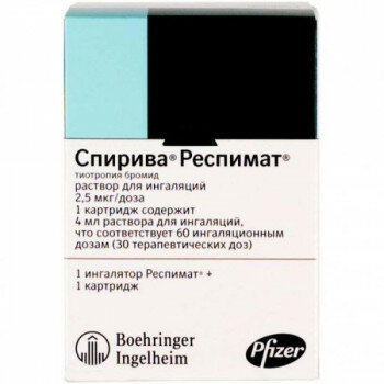 Спирива респимат Р-Р для ингал 2,5МКГ/доза 60ДОЗ