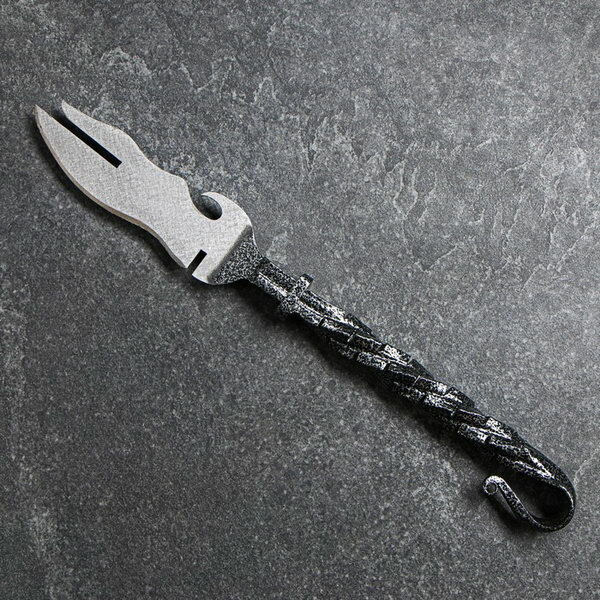 Нож-вилка с ручкой горячей ковки "Серебрянный крючок" - фотография № 1