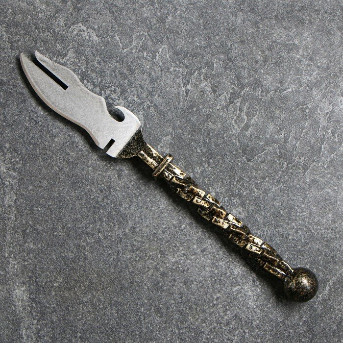Нож-вилка с ручкой горячей ковки "Медный шар" - фотография № 1
