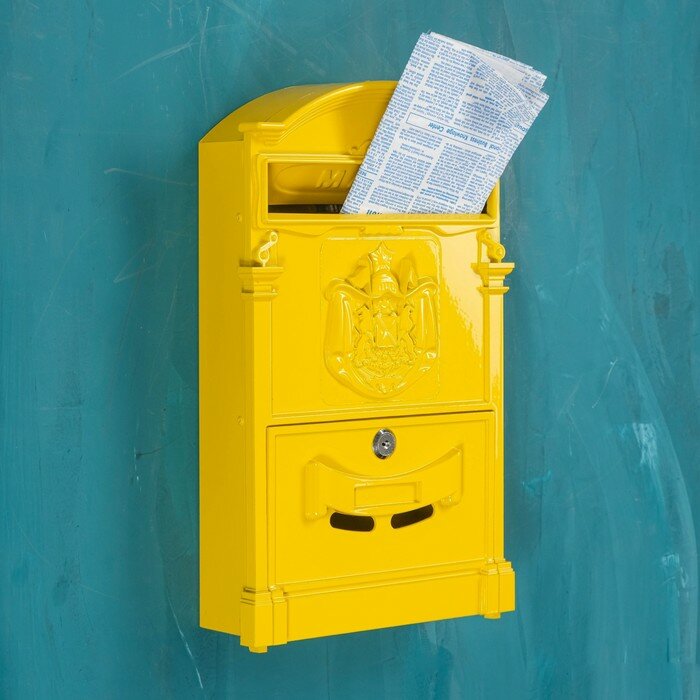 Ящик почтовый №4010, желтый - фотография № 1