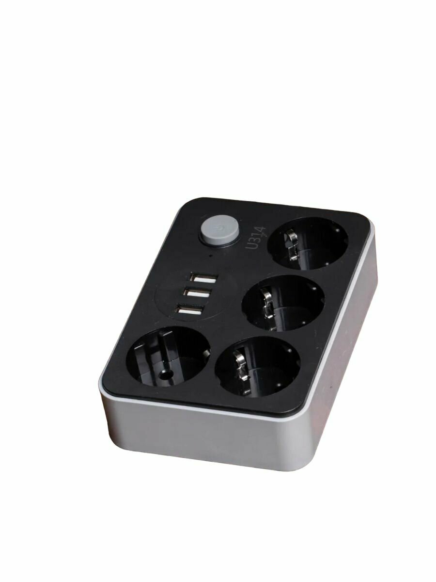Сетевой фильтр удлинитель на 4 розетки и 3 USB порта с кнопкой включения 1.8 метра CX-U314 - фотография № 4