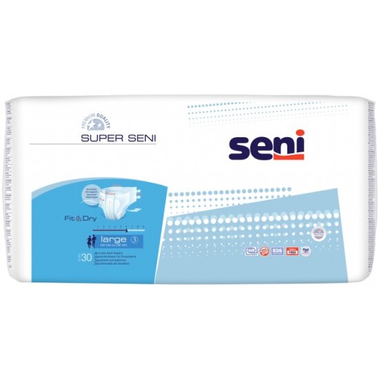 Подгузники для взрослых SENI Super (Сени Супер), Large, 30 шт.