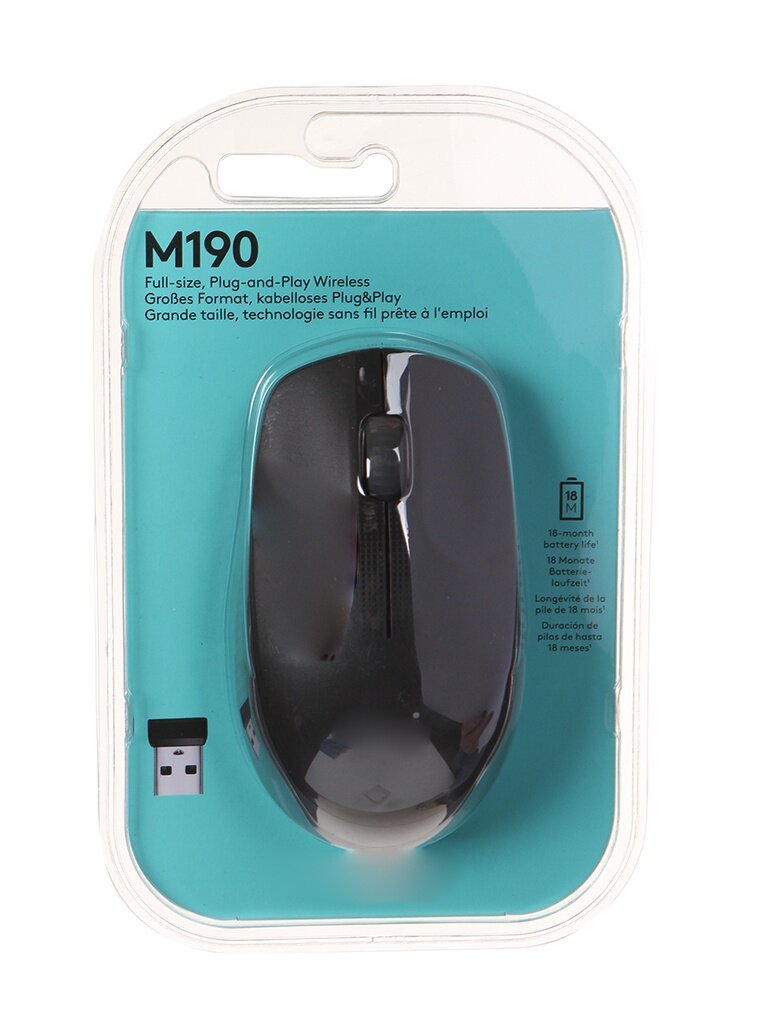 Беспроводная мышь Logitech M190 Full-Size Wireless