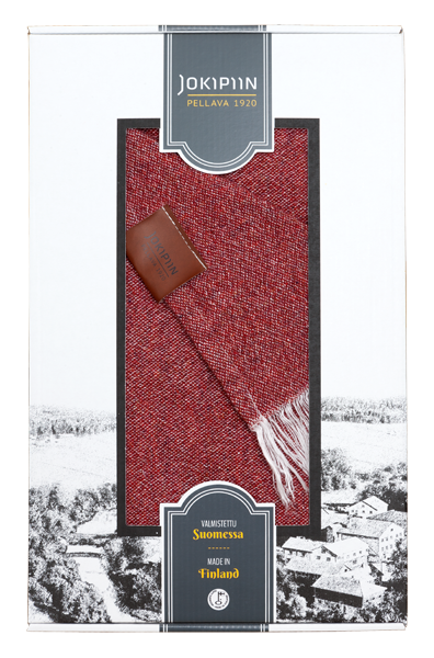 Плед Graniitti кирпично-красный шерсть со льном 130x170 - фотография № 5