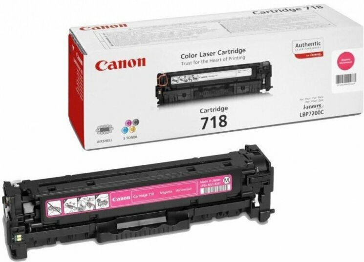 Картридж для печати Canon Картридж Canon 718 2660B002 вид печати лазерный, цвет Пурпурный, емкость
