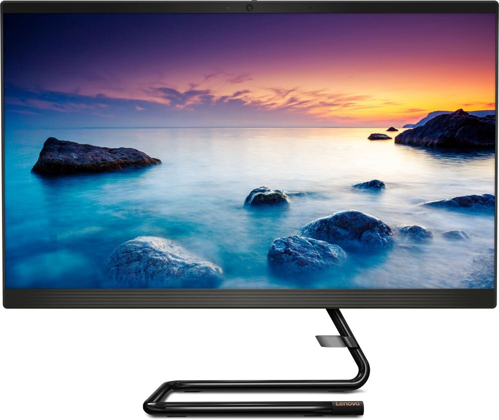 Моноблок Lenovo IdeaCentre A340-24IGM 23.8" Full HD Cel J4025 (2) 4Gb SSD256Gb UHDG 600 DVDRW CR Free DOS GbitEth WiFi BT 65W клавиатура мышь Cam черный 1920x1080