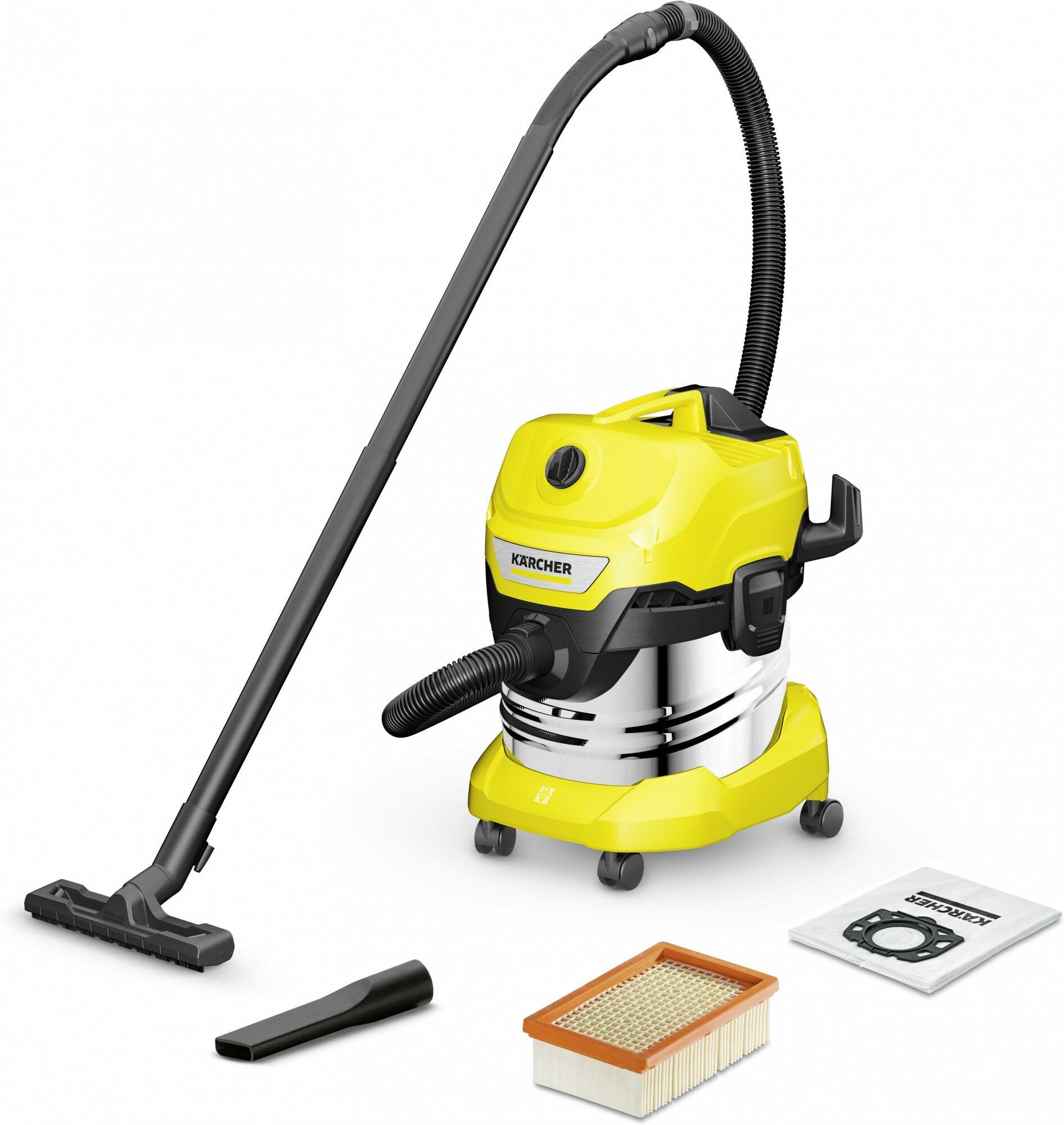 Строительный пылесос Karcher WD 4 S V-20/5/22 желтый (1.628-250.0)