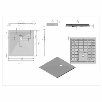 Поддон для душа Vincea из искусственного камня VST-4SR1010A, 1000х1000х25, антрацит - фотография № 2