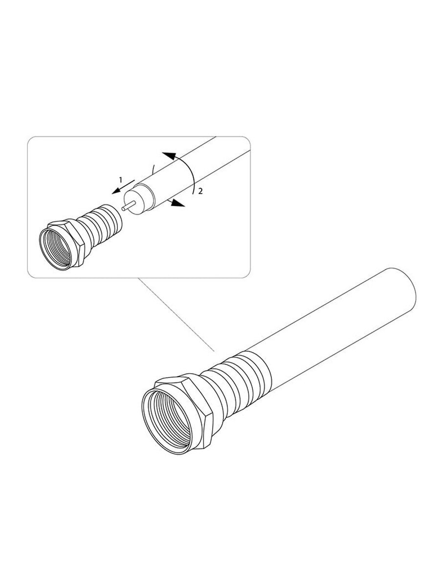 Переходник ТВ F(F) - F(F) комплект из 1 штуки + 2 шт F разъем RG