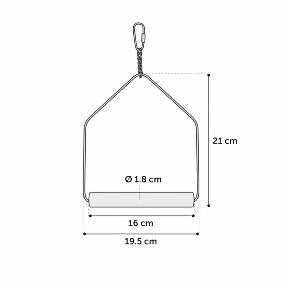 Качели DINA с деревянной жёрдочкой для попугаев, 16х20 см, Flamingo FL110229 - фотография № 3