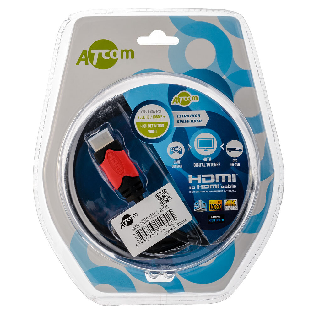 Atcom Кабель HDMI1.4b Atcom AT4942, позолоченные контакты (1.0м) (ret)