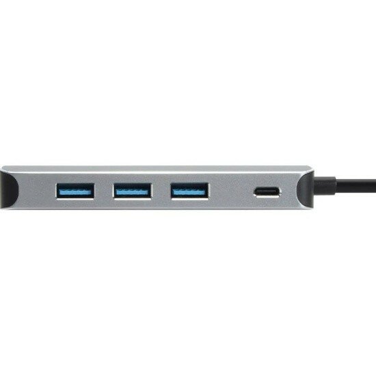 Vcom CU4383 Адаптер концентратор Type-C --> 4 port USB3.0 HUB+PD, Alum Shell